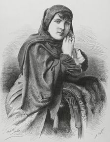 Chilean lady wearing dress for church, 1883. Creator: Arturo Carretero y Sánchez