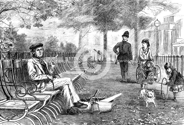 "Chill October" - Rotten-Row, 1871. Creator: Unknown.