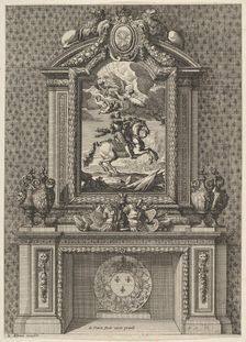 Chimney with a Painting of Louis XIV over the Mantle, from Grandes Cheminée ca. 1644-66. Creator: Jean le Pautre