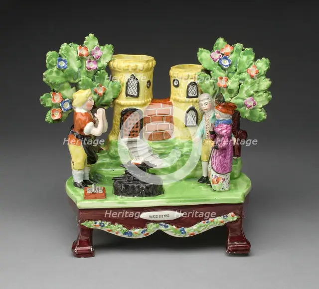 Chimney Ornament: Wedding, Staffordshire, c. 1820. Creator: Staffordshire Potteries.