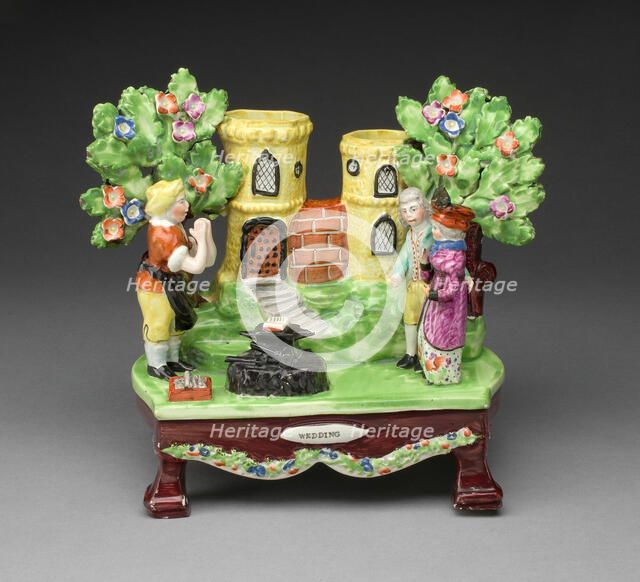 Chimney Ornament: Wedding, Staffordshire, c. 1820. Creator: Staffordshire Potteries.