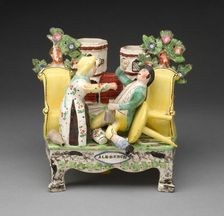 Chimney Ornament: Ale-Bench, Staffordshire, c. 1820. Creator: Staffordshire Potteries