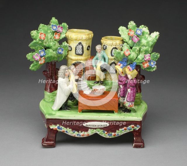 Chimney Ornament: Baptism of Mary, Staffordshire, c. 1820. Creator: Staffordshire Potteries.