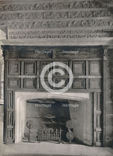'Chimney-Piece in the Dining Room, Haddon Hall, Derbyshire', 1927. Artist: Unknown.