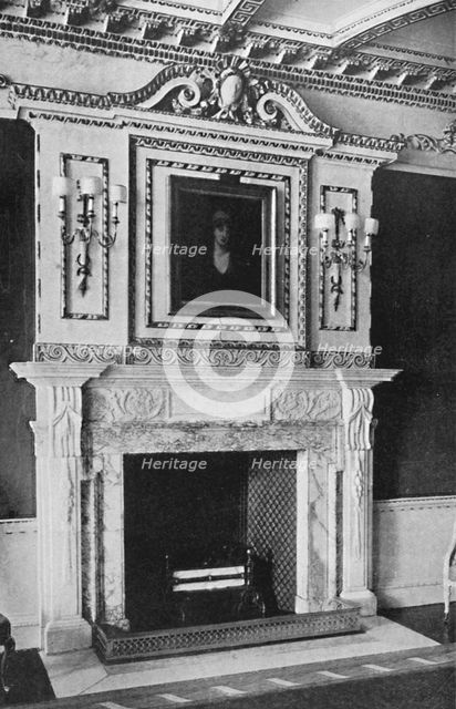 'Chimney-Piece in the Red Drawing Room, Raynham Hall, Norfolk', 1927. Artist: Unknown.