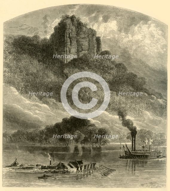 'Chimney Rock, near Fountain City', 1874.  Creator: Alfred Waud.