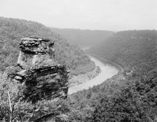 Chimney Rock and New River canyon near Fayette, W. Va., c.between 1910 and 1920. Creator: Unknown