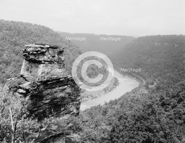 Chimney Rock and New River canyon near Fayette, W. Va., c.between 1910 and 1920. Creator: Unknown.