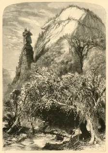 Chimney Rock, Hickory-Nut Gap 1872. Creator: Harry Fenn