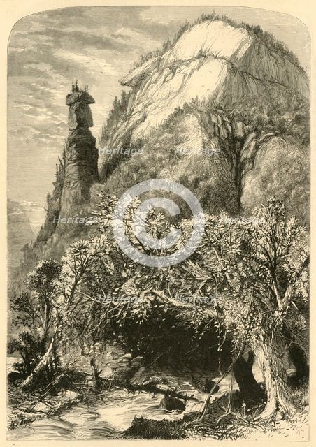 'Chimney Rock, Hickory-Nut Gap', 1872.  Creator: Harry Fenn.