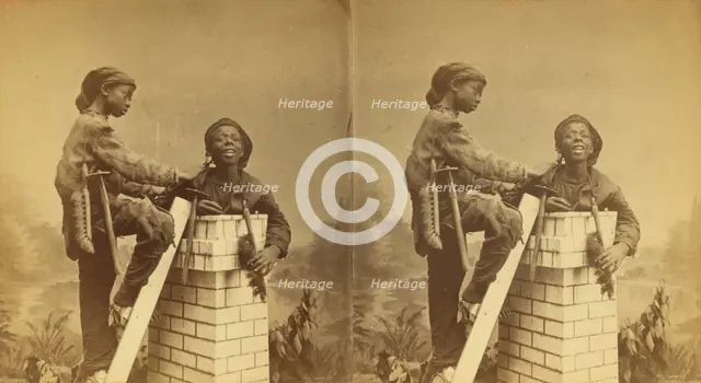 Chimney Sweeps. [Studio portrait of two young chimney sweeps], (1868-1900?). Creator: O. Pierre Havens.
