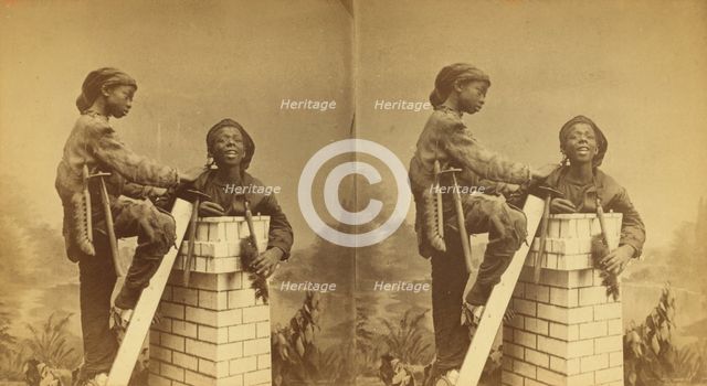 Chimney Sweeps. [Studio portrait of two young chimney sweeps], (1868-1900?). Creator: O. Pierre Havens.