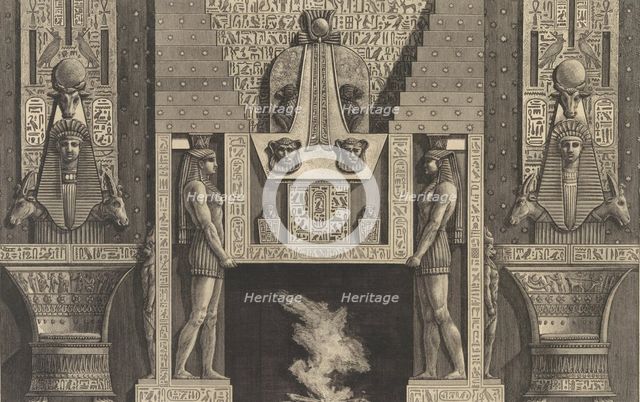 Chimneypiece in the Egyptian style..., 1769. Creator: Giovanni Battista Piranesi.