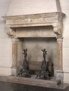 Chimneypiece with Shield of Arms of the Barbo of Venice, last third 15th century. Creator: Unknown