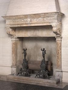 Chimneypiece with Shield of Arms of the Barbo of Venice, last third 15th century. Creator: Unknown