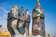 Chimneys of Battlo House, Barcelona, Spain, 2007. Creator: Samuel Magal