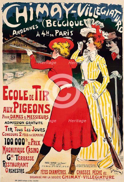 Chimay-Villégiature, Ardennes (Belgique). Ecole de tir aux pigeons, 1900. Creator: Grün, Jules-Alexandre (1868-1938).