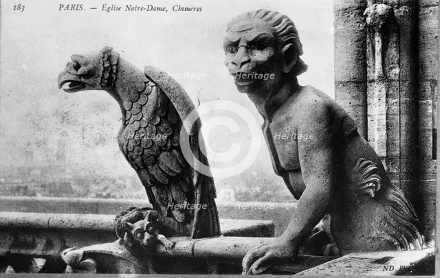 Chimeres (Gargoyles), Eglise Notre Dame, Chimeres, 1900. Creator: Unknown.