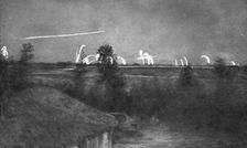 Chimie Militaire Allemande; Ce feu d'artifice, produit par les fusees eclairantes de l .., 1915. Creator: Unknown