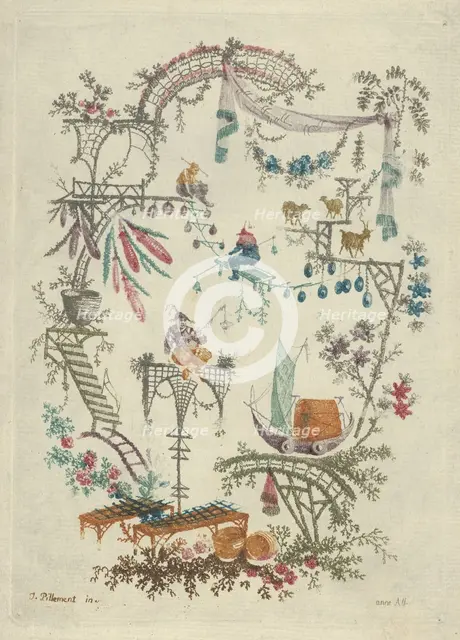 Chinoiserie from Nouvelle Suite de Cahiers Arabesques Chinois, 1790-99. Creator: Anne Allen.