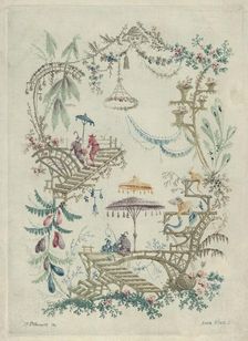 Chinoiserie from Nouvelle Suite de Cahiers Arabesques Chinois, 1790-99. Creator: Jean-Baptiste Pillement