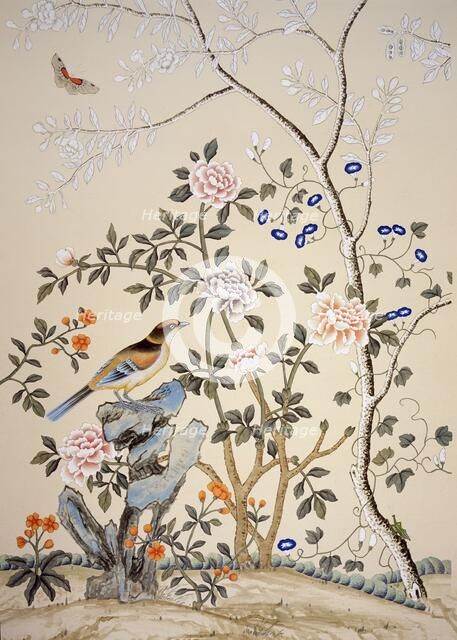 Chinoiserie wallpaper, Marble Hill House, Twickenham, Richmond-upon-Thames, London, c2007. Artist: Unknown.