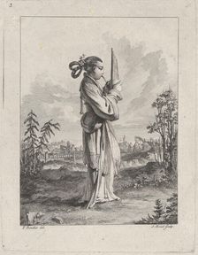 Chinoiserie with a woman playing the mouth organ, from Suite de Figures Chinoises. . .T..., 1755-76. Creator: Jean-Pierre Houel