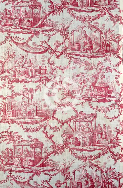 Chinoiseries (Furnishing Fabric), France, c. 1780. Creator: Christophe-Philippe Oberkampf.