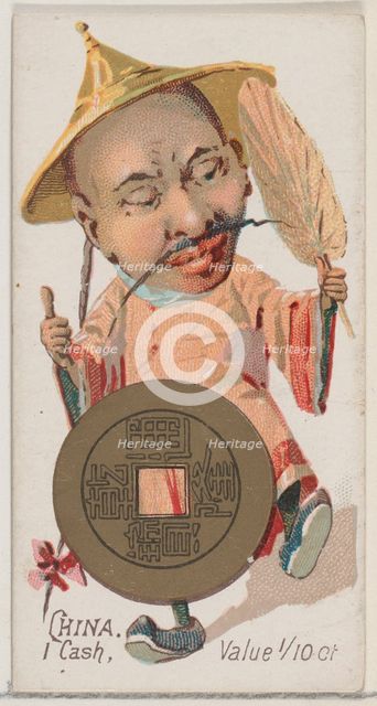 China, 1 Cash, from the series Coins of All Nations (N72, variation 1) for Duke brand ciga..., 1889. Creator: Unknown.