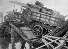 China - Bridge Broken Under American Truck, 1913. Creator: Harris & Ewing
