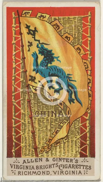China, from Flags of All Nations, Series 1 (N9) for Allen & Ginter Cigarettes Brands, 1887. Creator: Allen & Ginter.