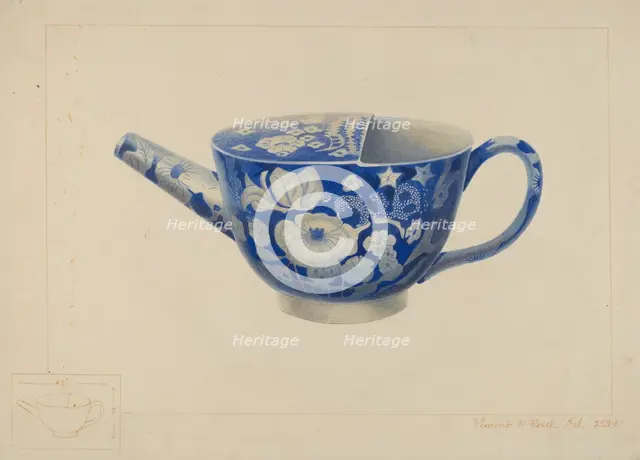 China Invalid's Cup, c. 1938. Creator: Vincent P. Rosel.