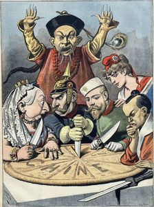 China - the cake of kings and... of emperors (Caricature), 1898. Artist: Meyer (Reyem), Henri (1844-1899)