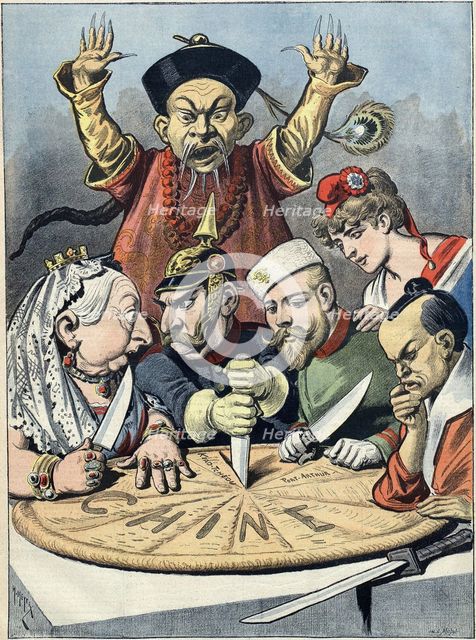 China - the cake of kings and... of emperors (Caricature), 1898. Artist: Meyer (Reyem), Henri (1844-1899)