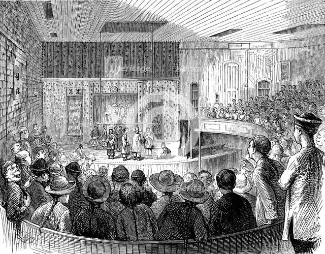 Chinese theatre, San Francisco, c1870. Artist: Unknown