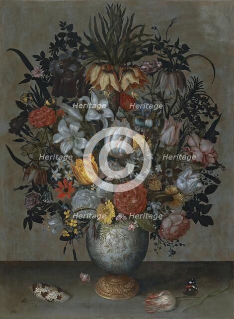 Chinese Vase with Flowers, Shell and Insects, 1609. Creator: Ambrosius Bosschaert the Elder.