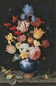 Chinese Vase with Flowers, Shells and Insects, 1628. Creator: Balthasar van der Ast
