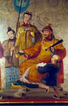 Chinese wall painting, Royal Pavilion, Brighton, East Sussex, early 19th century. Artist: Eric de Maré