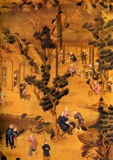Chinese Wallpaper in Coutts Bank 18th century, (1934). Creator: Unknown