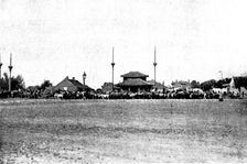 Chinese ammunition train starting from Niuchuang for the front; captured by Japanese..., 1895. Creator: George Meisenbach