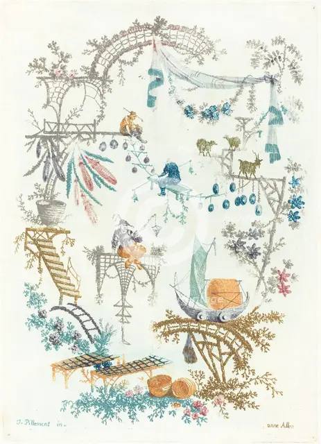 Chinese Arabesque with a Boat, early 1760s. Creator: Anne Allen.