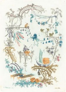 Chinese Arabesque with a Boat, early 1760s. Creator: Anne Allen