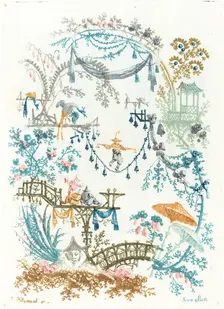 Chinese Arabesque with a Tightrope Walker, c. 1795. Creator: Anne Allen
