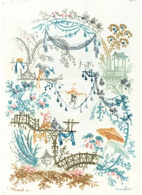 Chinese Arabesque with a Tightrope Walker, c. 1795. Creator: Anne Allen.
