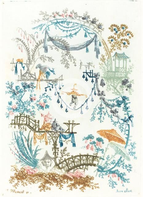 Chinese Arabesque with a Tightrope Walker, c. 1795. Creator: Anne Allen.