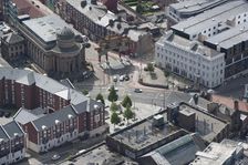 Chinese Arch, gateway to Chinatown, and former Congregational Church, Liverpool, 2015. Creator: Historic England