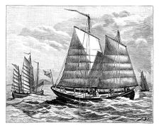 Chinese boats in the Canton river, 19th century