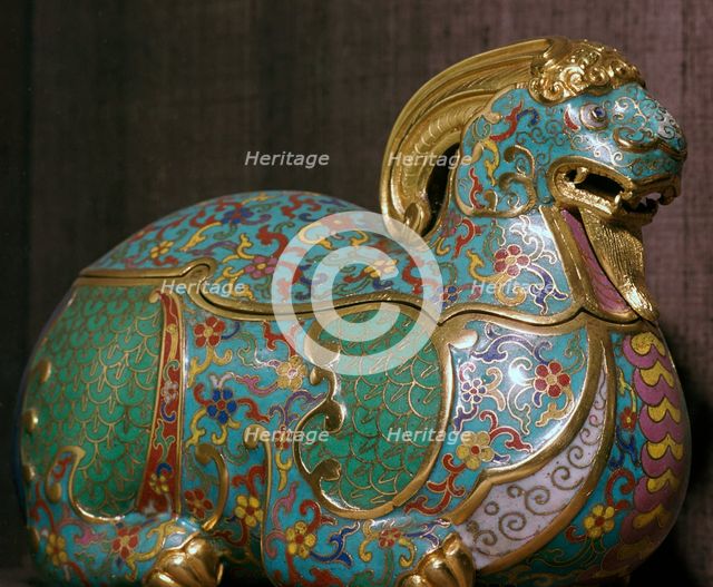 Chinese box and cover in the form of a ram, 18th century. Artist: Unknown