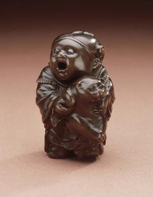 Chinese Boy with Puppy, Mid-19th century. Creator: Unknown