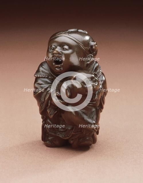 Chinese Boy with Puppy, Mid-19th century. Creator: Unknown.